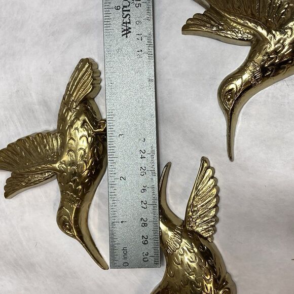 Lot Of 3 Vintage Homco Gold Hummingbird Wall Hanging  7669 USA Plastic - Picture 5 of 7